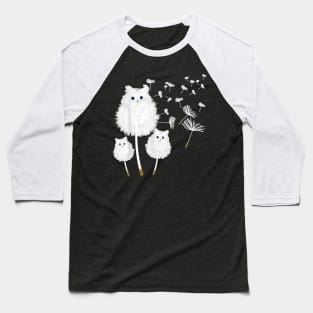 Cat Dandelion Flower Cat Lover Gift Baseball T-Shirt